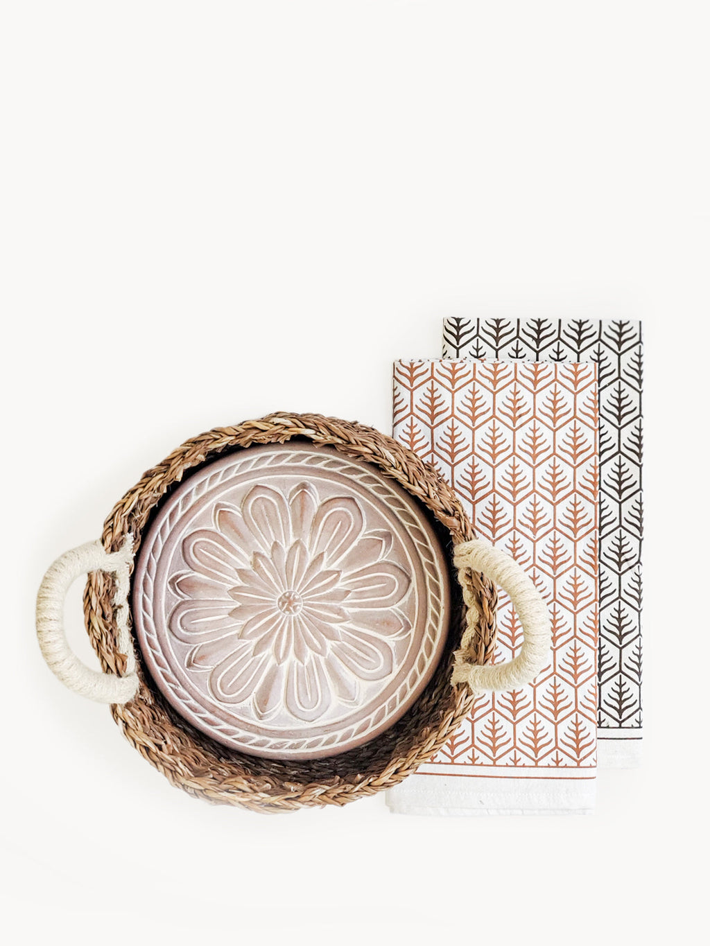 Bread Warmer & Basket Gift Set with Tea Towel - Vintage Flower in - KITCHEN photo