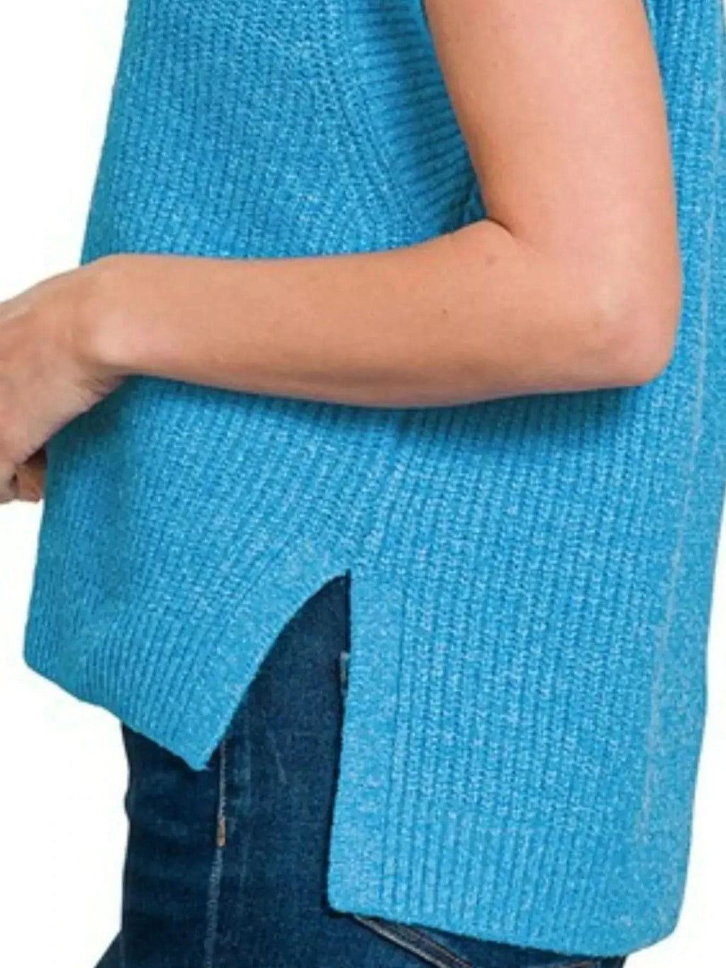 Zenana Oversized Sweater Vest with Side Slit in - photo