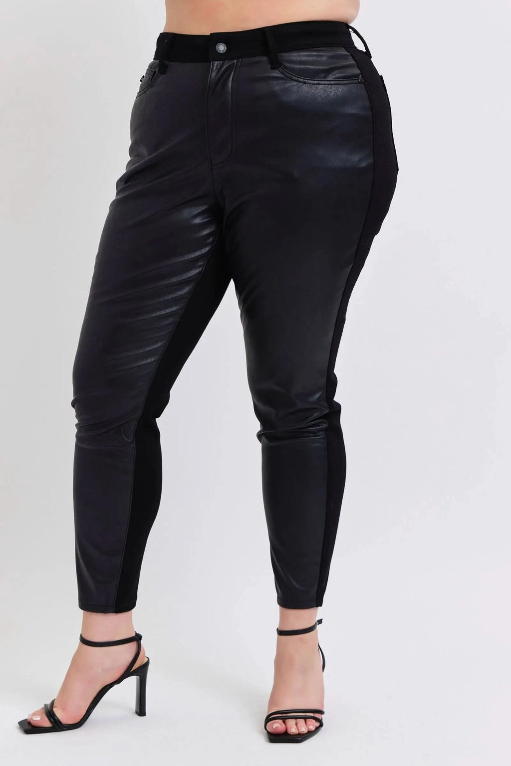 Judy Blue Plus Size HW Faux Leather Skinny Pants in - photo