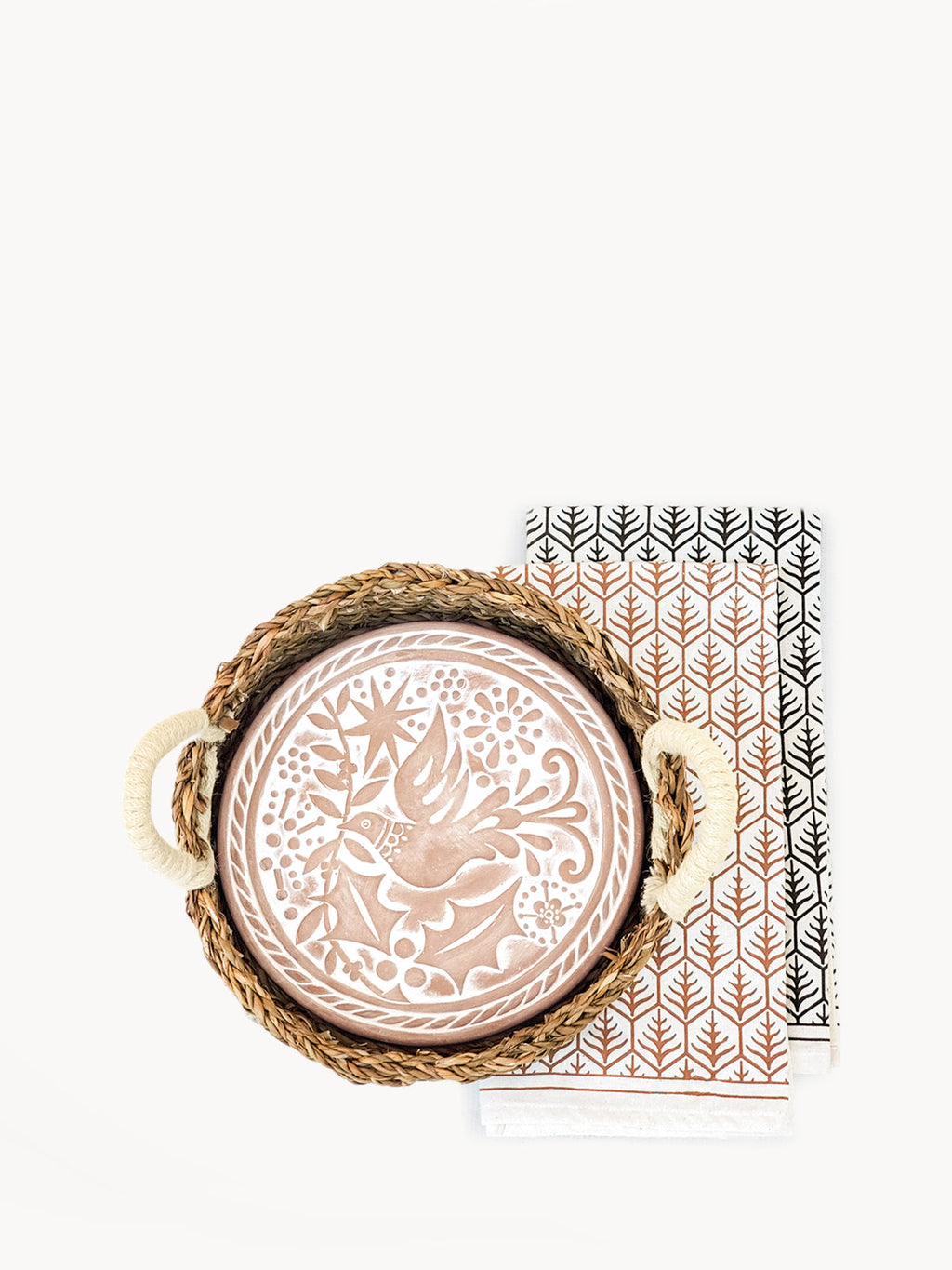 Bread Warmer & Basket Gift Set with Tea Towel - Bird Round in - KITCHEN photo