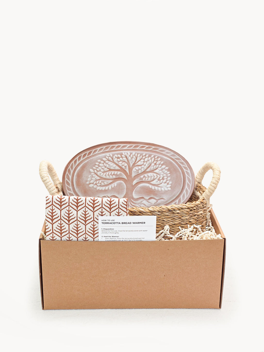 Bread Warmer & Basket Gift Set with Tea Towel - Tree of Life Oval in - KITCHEN photo