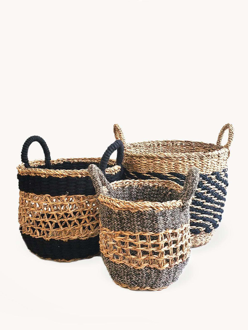 Ula Mesh Basket - Black in Set of 3 - STORAGE photo
