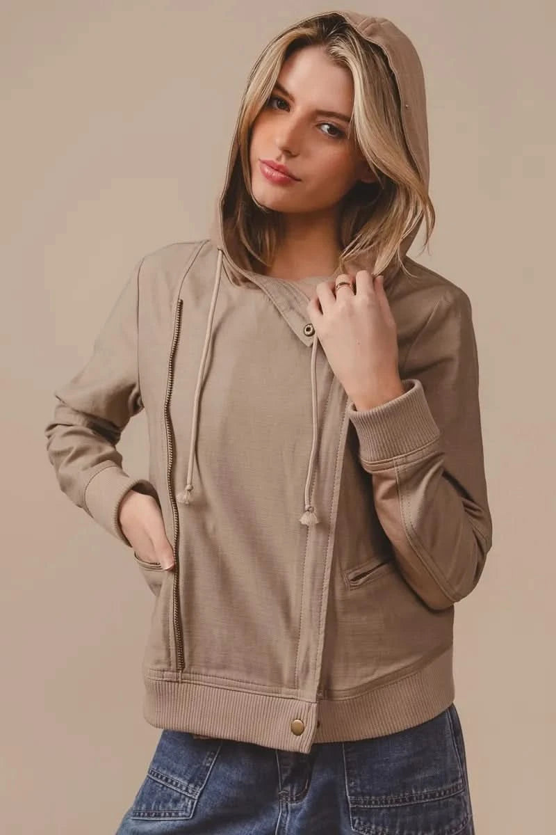 BiBi Textured Woven Rider Jacket in - photo