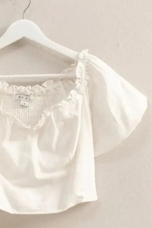 HYFVE Puff Sleeve Sweetheart Neck Top - SwagglyLife Home & Fashion