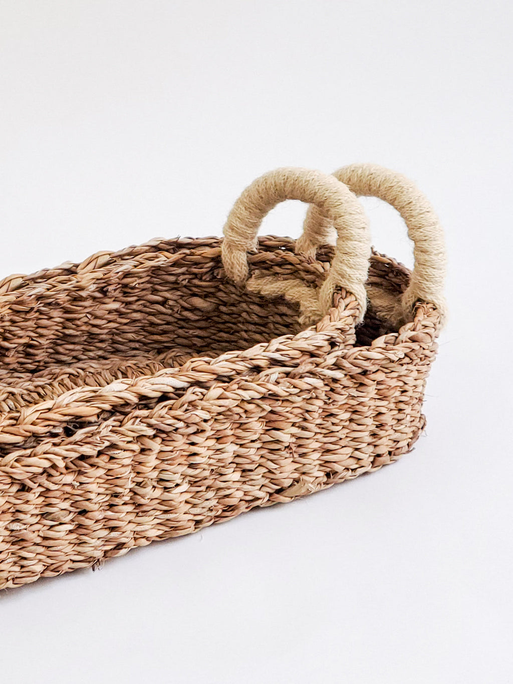 KORISSA Savar Bread Basket with White Handle in - Storage & Organization photo