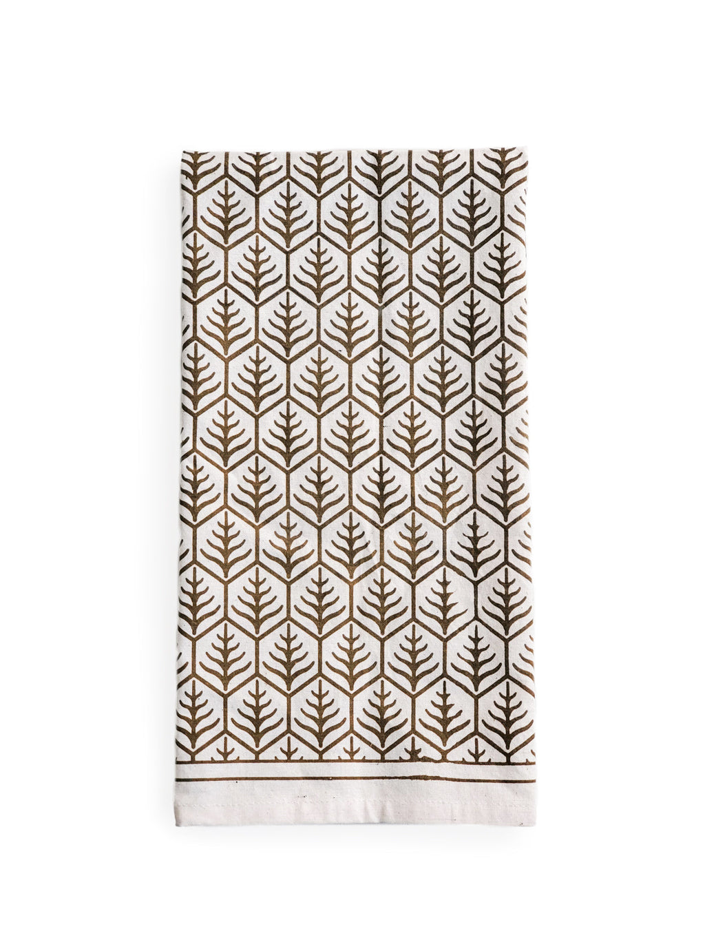 Hand Screen Printed Tea Towel - Set of 2 in Dark Brown - Kitchen Linens Sets photo