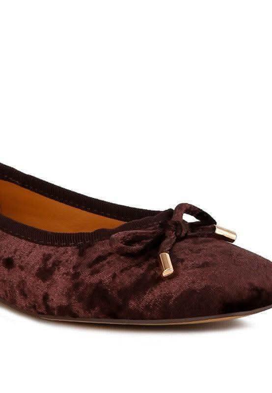Rag & Co Buckrose Velvet Bow Ballerinas in - photo