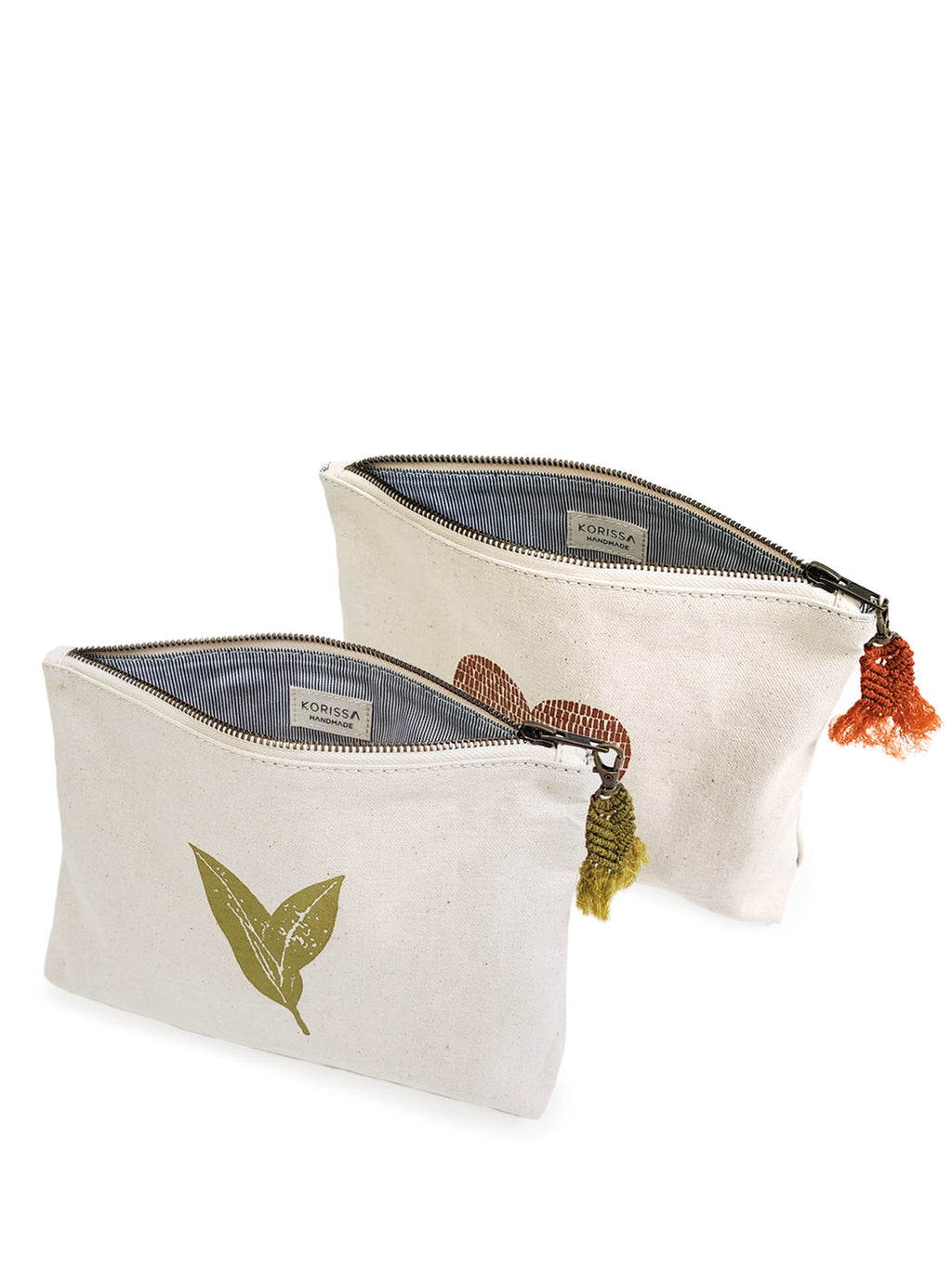 Hand Screen Printed Cotton Canvas Pouch - Nature in - Handbag & Wallet Accessories photo