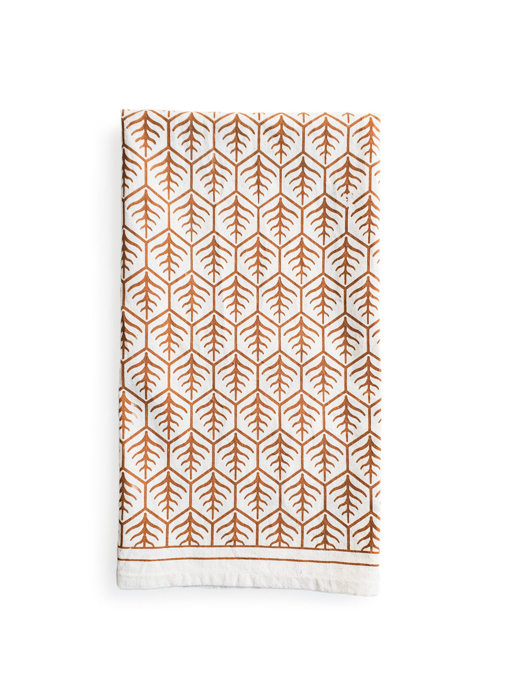 Hand Screen Printed Tea Towel - Set of 2 in Light Brown - Kitchen Linens Sets photo