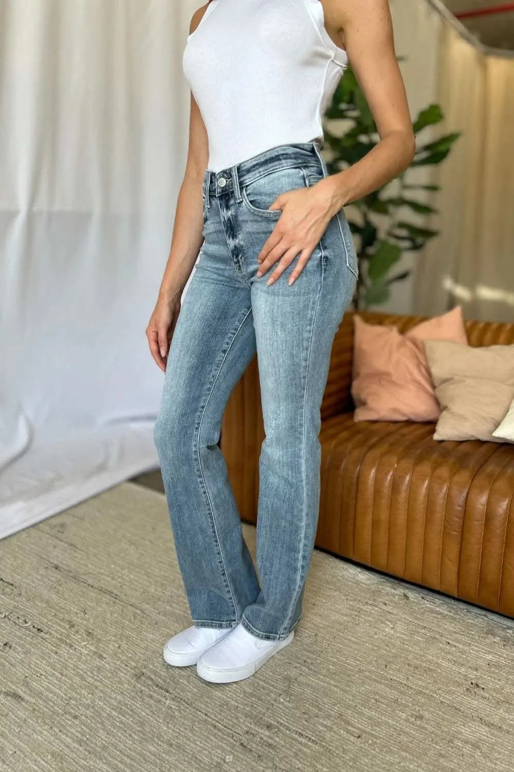 Judy Blue Full Size Medium Rise Bootcut Jeans in - photo