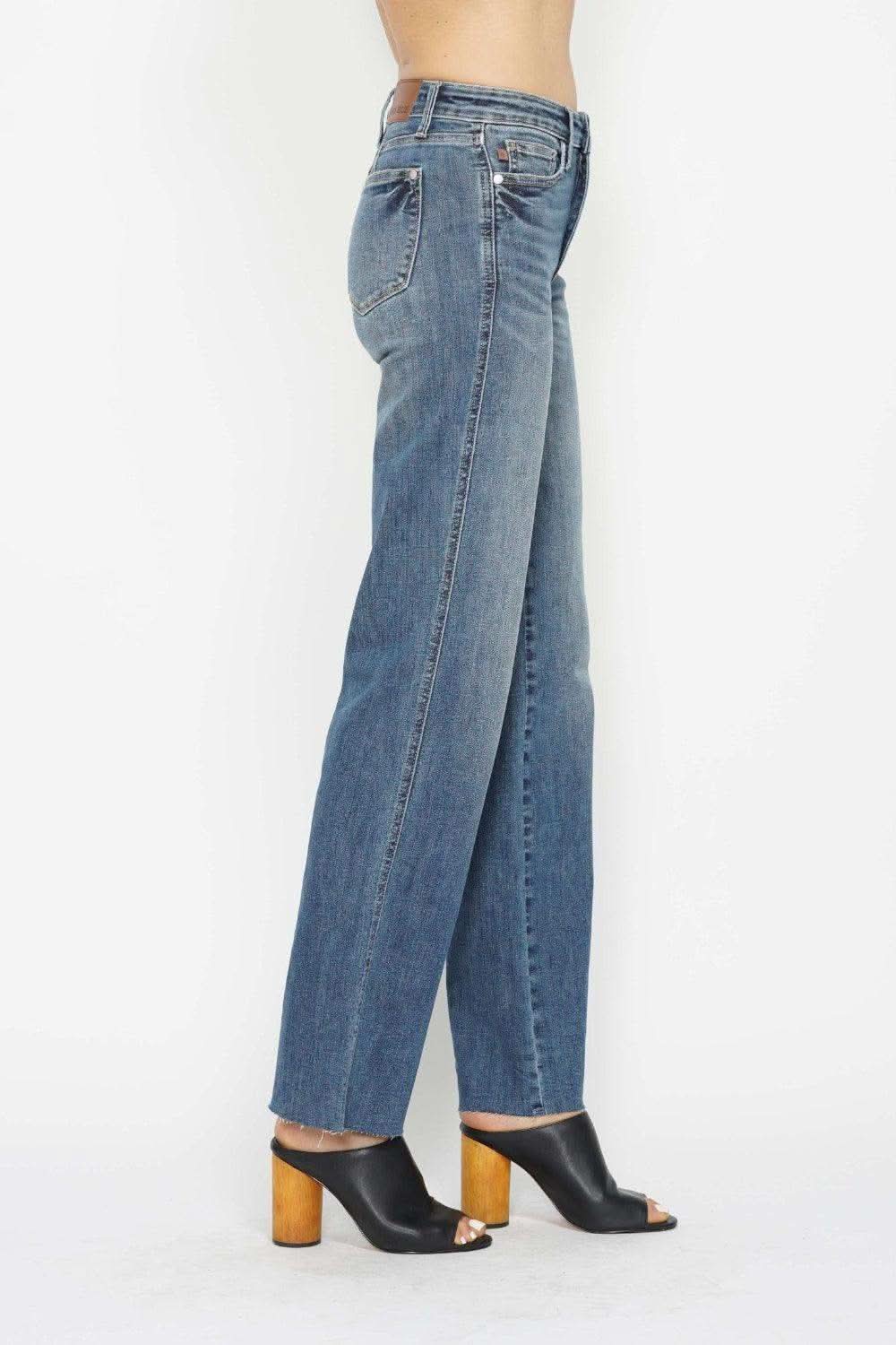Judy Blue Full Size Tummy Control Straight Jeans in - jeans photo