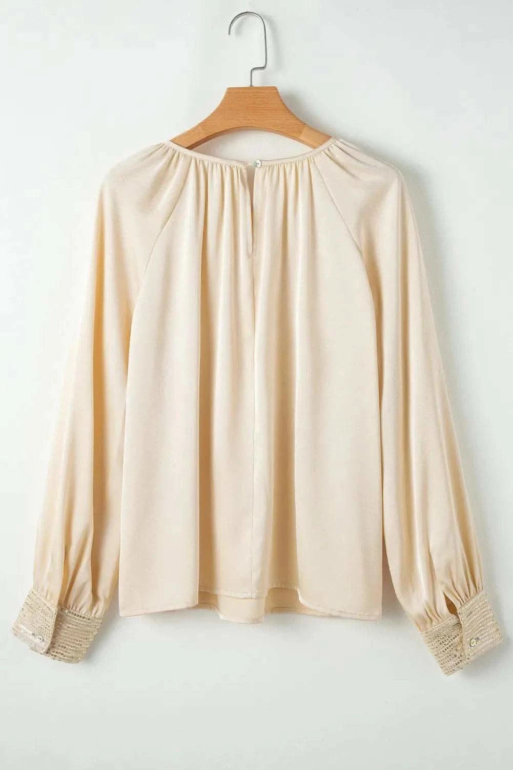 Sequin Round Neck Long Sleeve Blouse in - Blouse photo