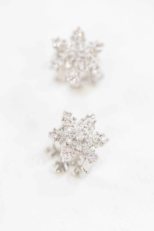 Snowflake Hoop Earrings in As Shown One Size - photo