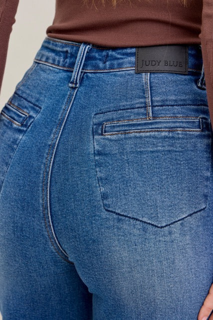 Karla High Waist Column Straight Button-Fly & Back Welt Pkts in - Womens photo