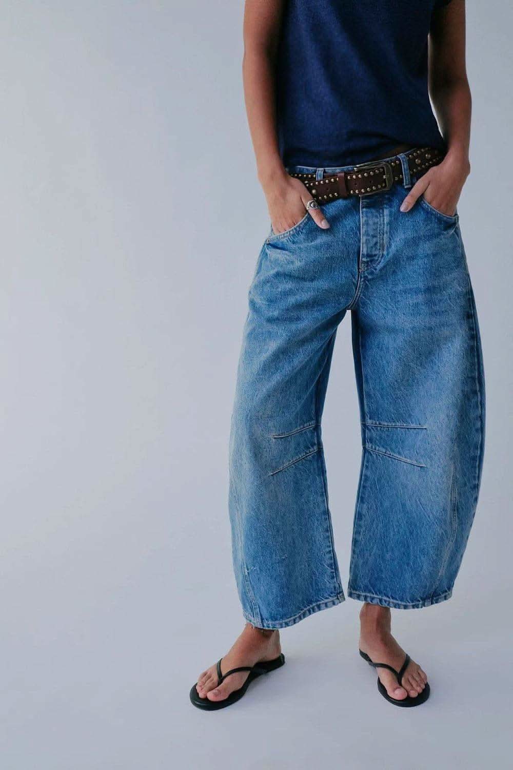 Stacy Wide Leg Jeans with Pockets - SwagglyLife Home & Fashion