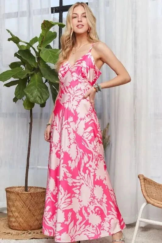 ADORA Print Spaghetti Strap Maxi Dress in - photo