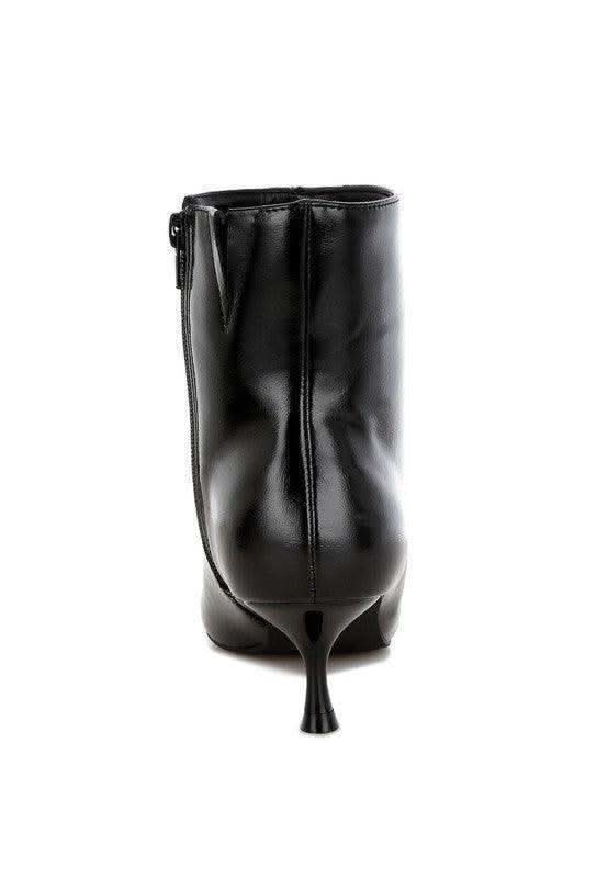 Thymus Faux Leather Kitten Heel Boots in - photo