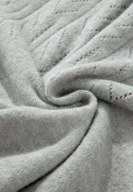 Openwork Button Down Long Sleeve Cardigan in - photo