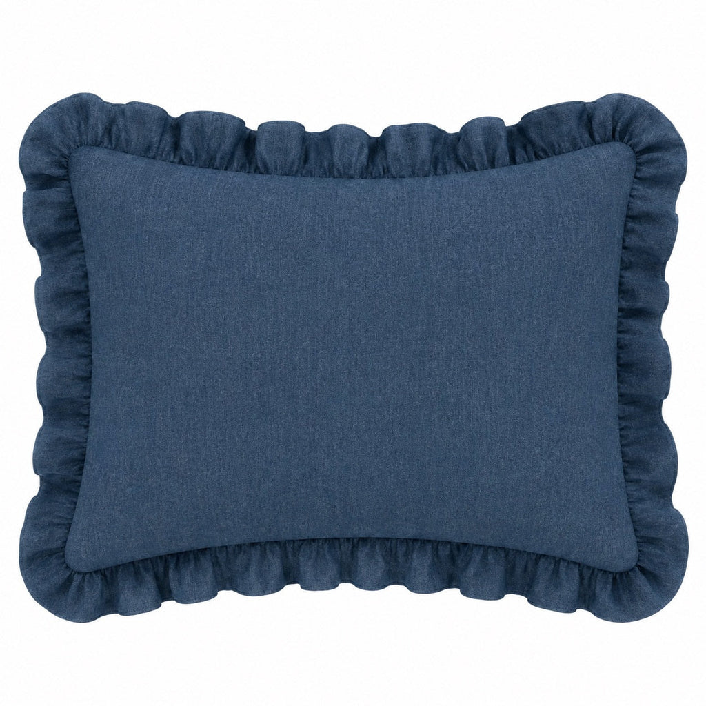 Little Mae & Co. Standard Ruffle Pillow Case Cover - Dark Denim