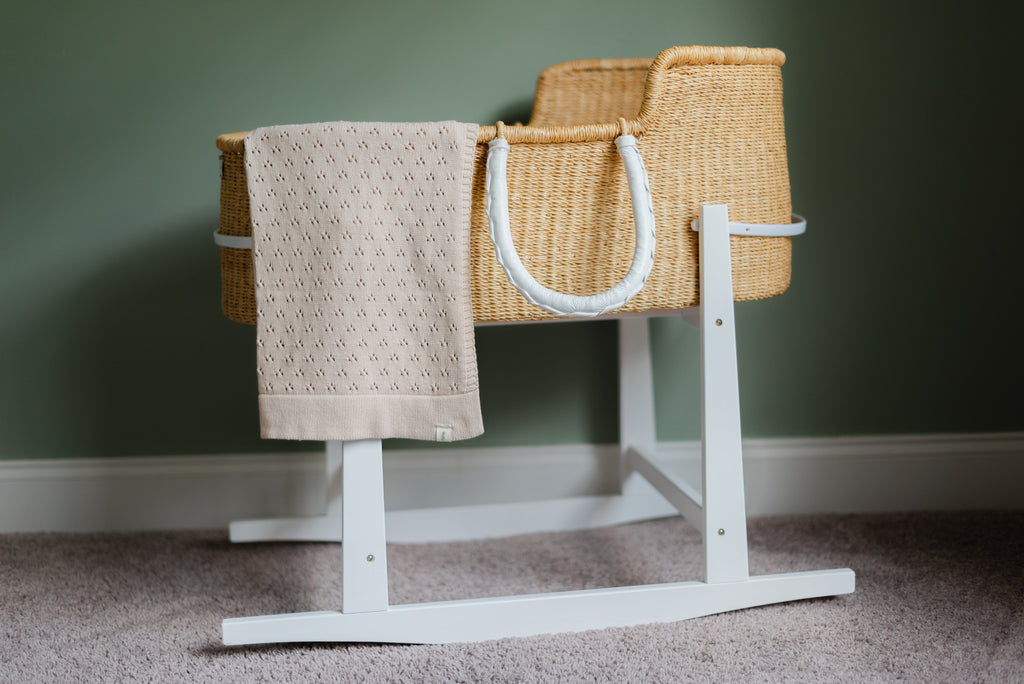 Little Mae & Co. Toffee Pointelle Knit Blanket in - photo