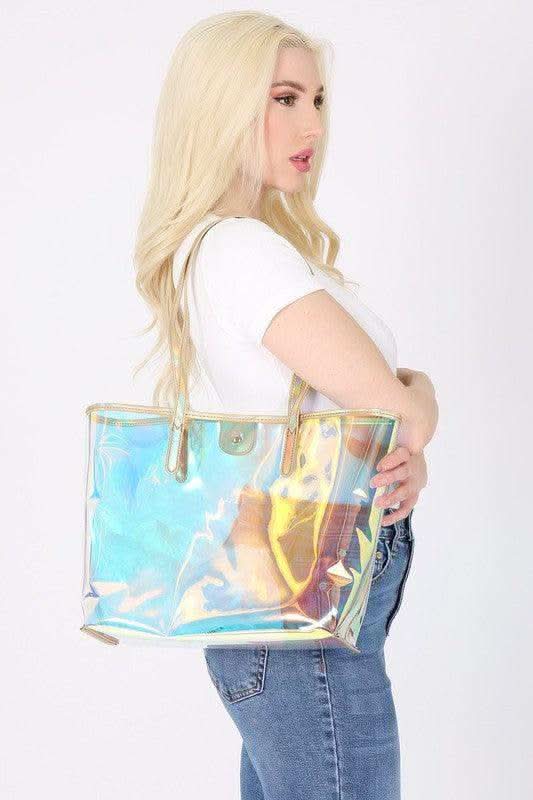 Holographic Clear Tote Bag - SwagglyLife Home & Fashion