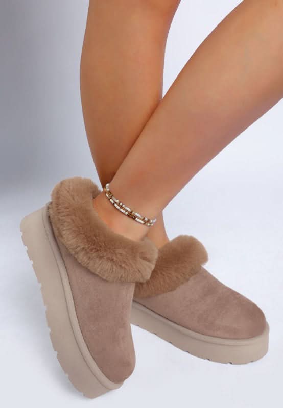 Aniso Faux Fur Slip On Snow Boots in - photo