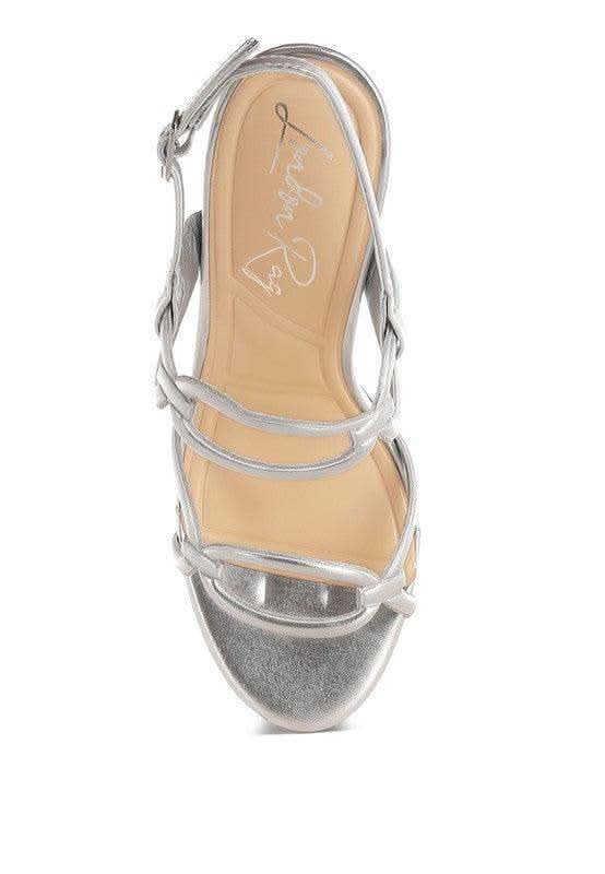 Ryzah Metallic Cut Out Chain Sandals in - photo