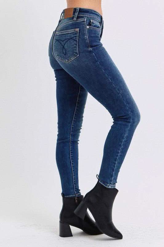 Judy Blue Full Size Run Mid-Rise Waist Skinny Jeans with Thermal Lining in - Jeans photo