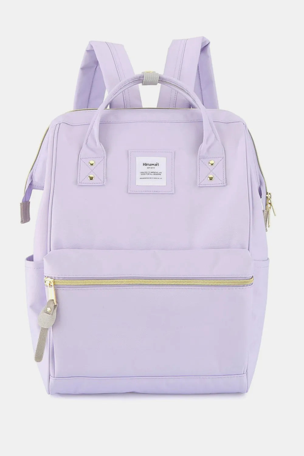 Himawari Waterproof Canvas Backpack Bag with Side Pockets in Lavender One Size - photo