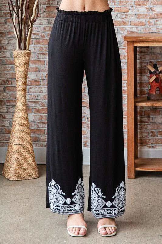 Heimish Full Size Solid Damask Casual Pants Plus Size in - Pants photo