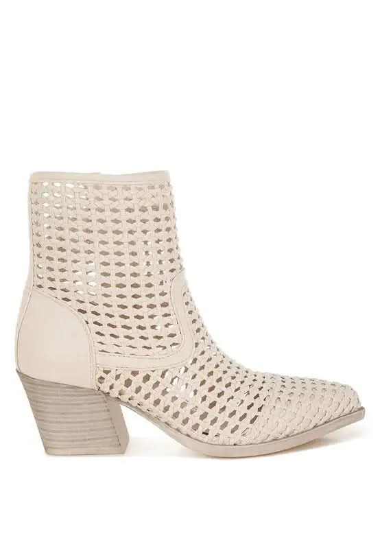 Rag & Co. Artisole Woven Pleather Block Heel Boots in - photo
