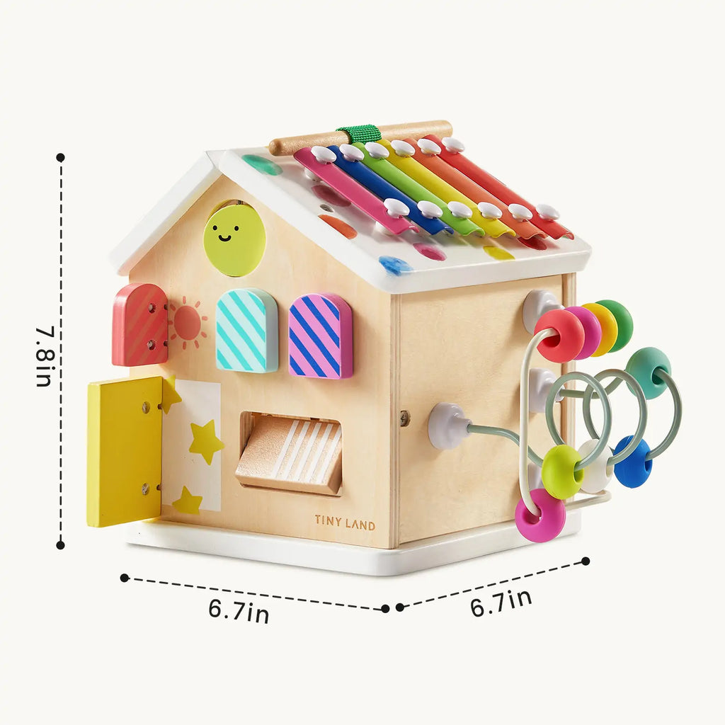 Tiny Land® Cottage Activity Cube - Rainbow in - wooden toys photo