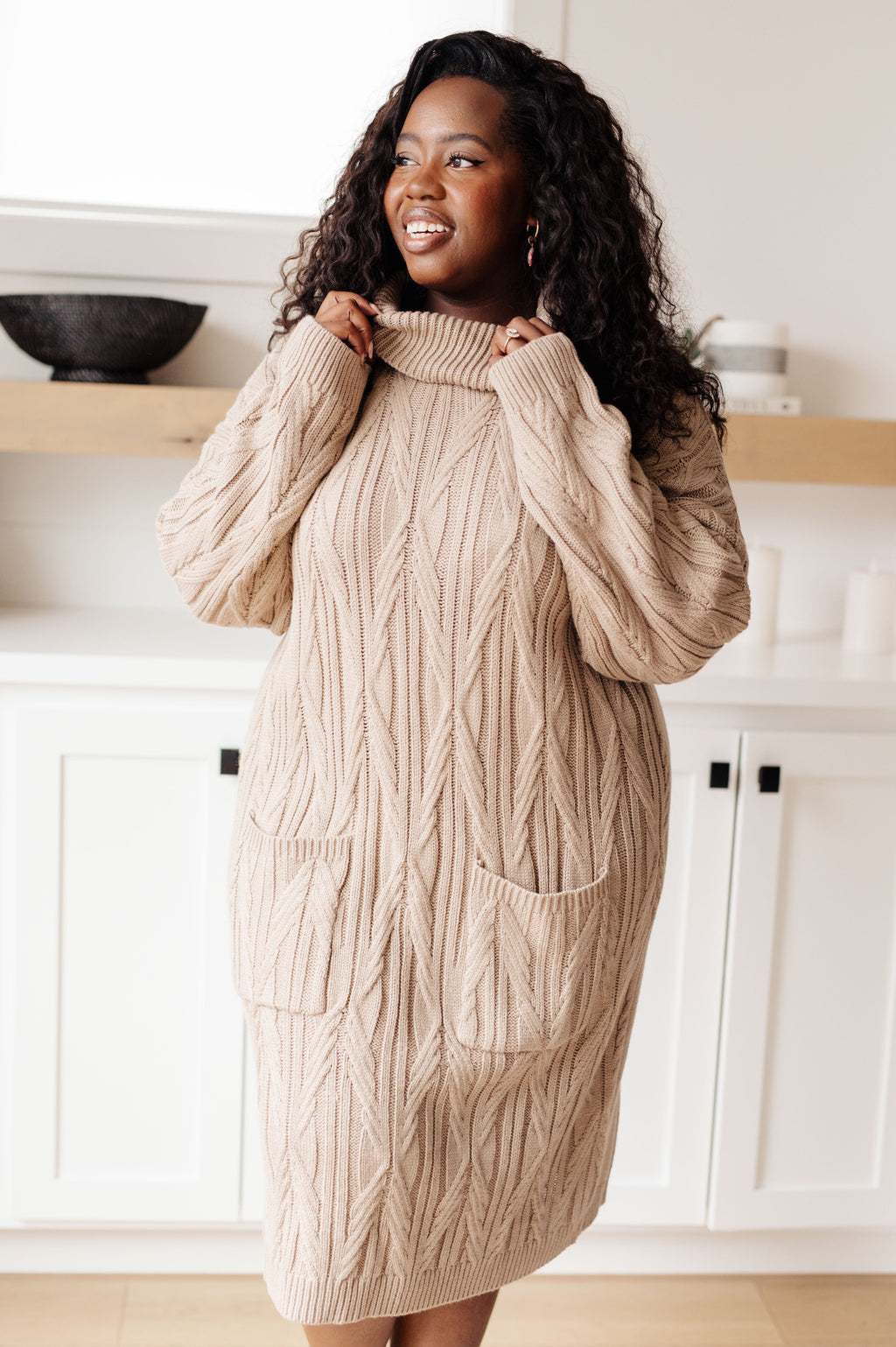 Bundled Beauty Turtleneck Sweater Dress in - Dresses photo