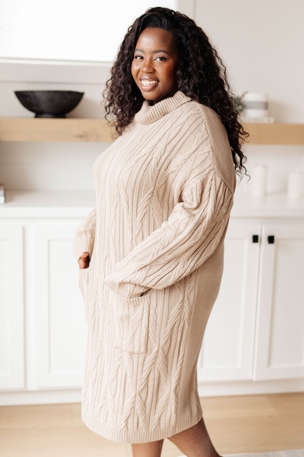 Bundled Beauty Turtleneck Sweater Dress in - Dresses photo