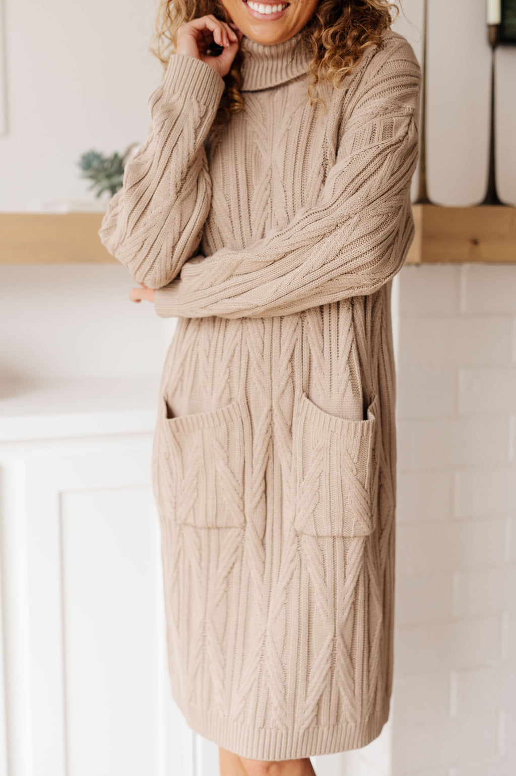 Bundled Beauty Turtleneck Sweater Dress in - Dresses photo
