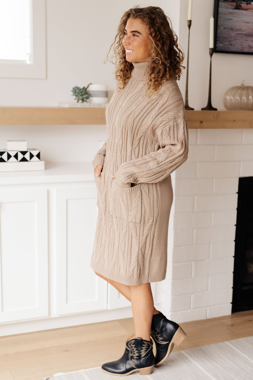 Bundled Beauty Turtleneck Sweater Dress in - Dresses photo