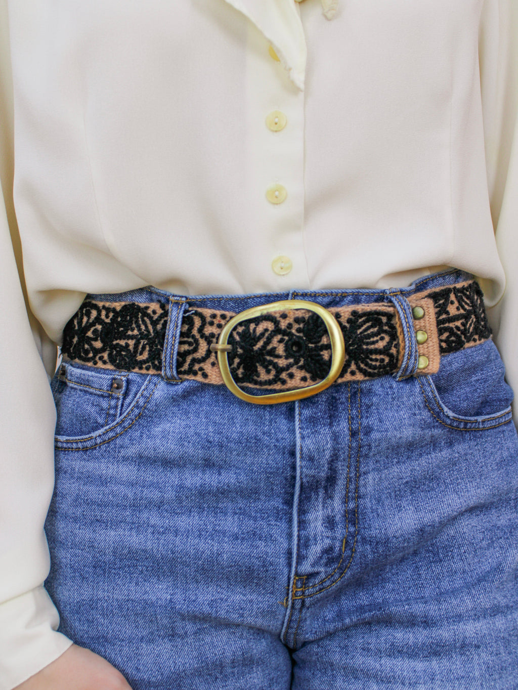 Sombra Rosa Embroidered Belt in - belt photo