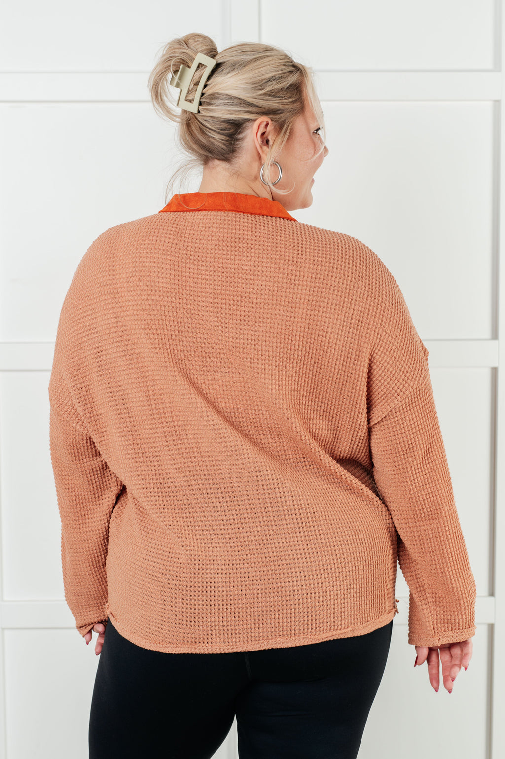 Can't Imagine Why Waffle Knit Contrast Trim Top in - Tops photo