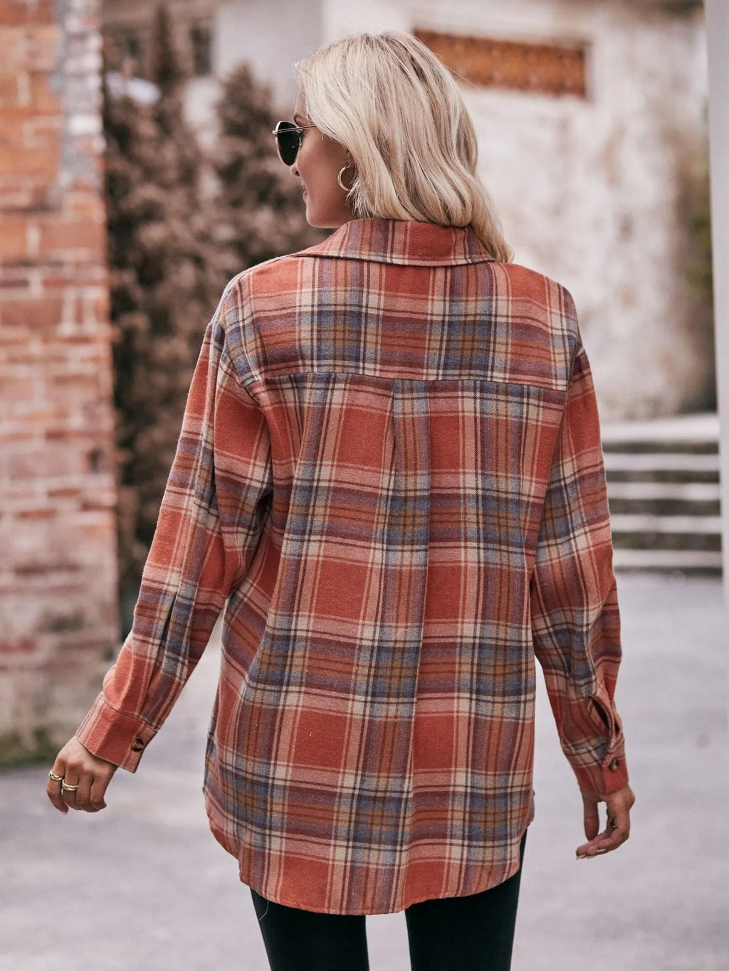 Plaid Button-Down Long Sleeve Shirt in - photo