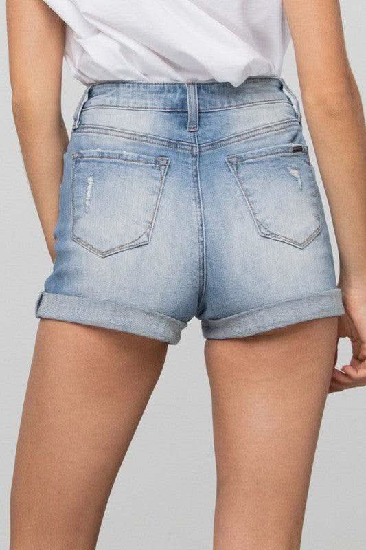 Denim Lab USA Double Waistband Denim Shorts - SwagglyLife Home & Fashion