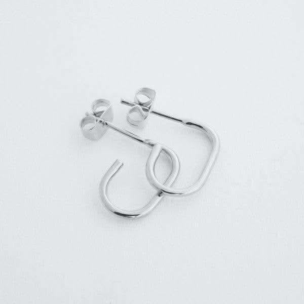 Paulette Oblong Hoops in Silver One Size - Earrings photo