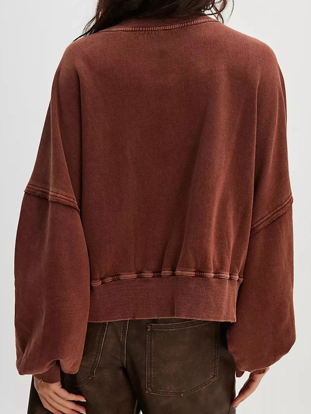 Printed Round Neck Dropped Shoulder Sweatshirt in - photo