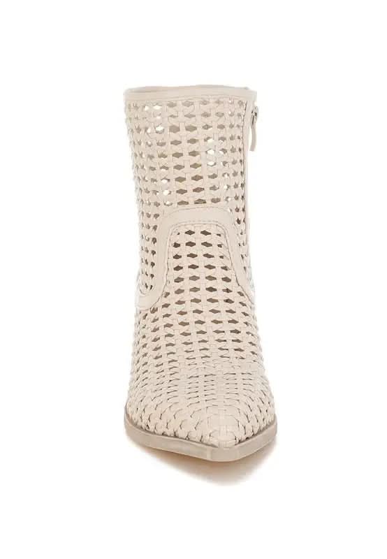 Rag & Co. Artisole Woven Pleather Block Heel Boots in - photo