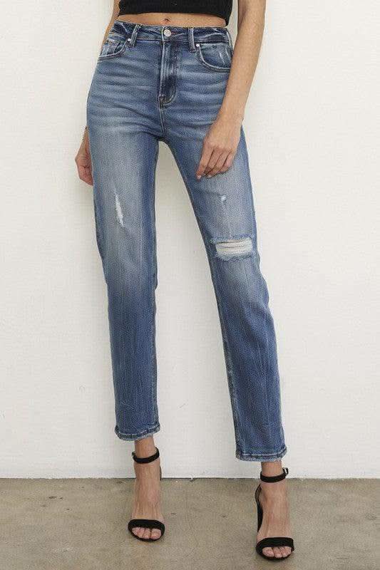 HIGH RISE GIRLFIRNED JEANS - SwagglyLife Home & Fashion