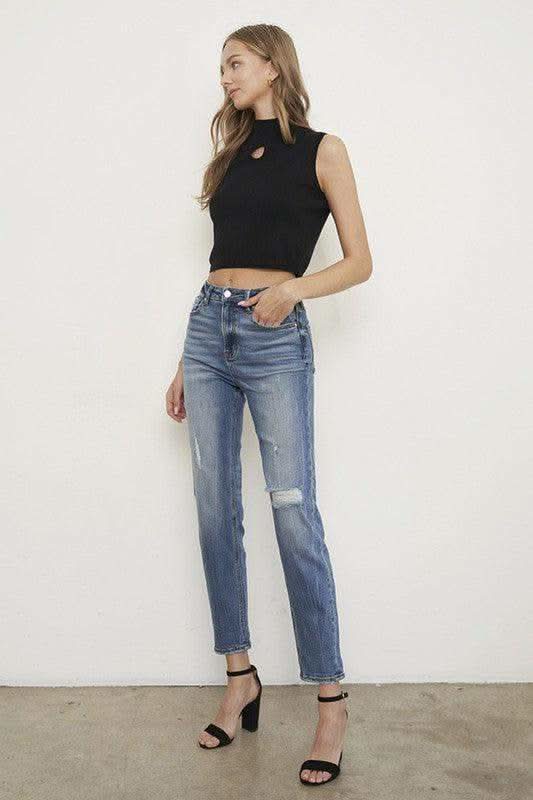 HIGH RISE GIRLFIRNED JEANS - SwagglyLife Home & Fashion