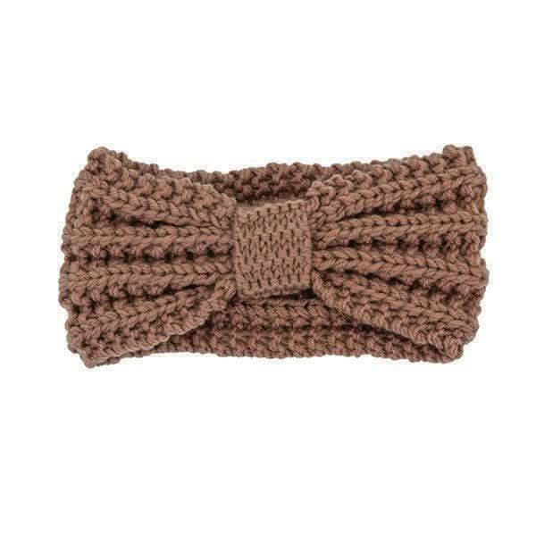Knitted Bow Winter Headband in KHKH KHAKI Os - Headbands photo