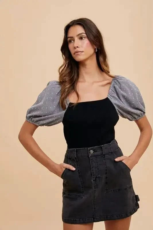 Annie Wear Cargo Denim Mini Skirt in - photo