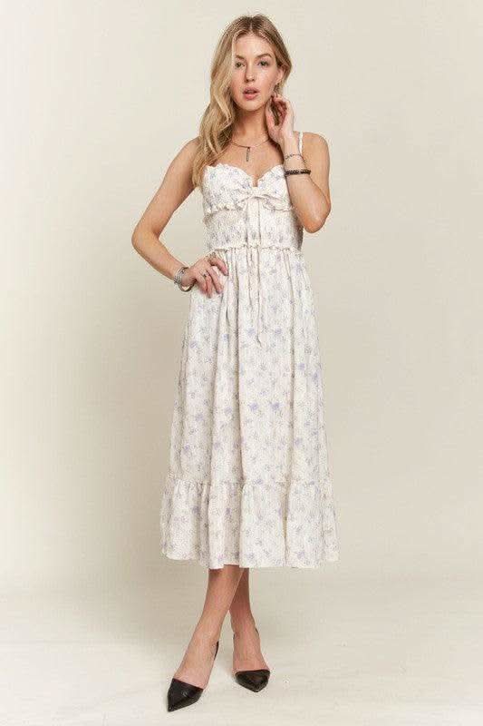 ADORA Smocked Floral Sweetheart Neck Cami Dress in - Dresses photo