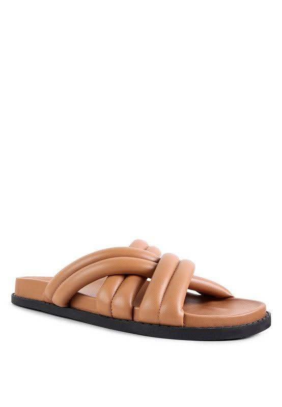 London Rag TORA Quilted Strap Slider Flats, Multiple Colors in - Sandals photo