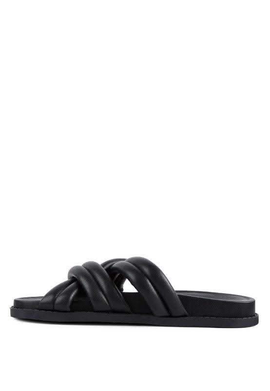 London Rag TORA Quilted Strap Slider Flats, Multiple Colors in - Sandals photo